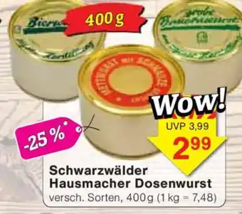 Jawoll Schwarzwälder Hausmacher Dosenwurst Angebot