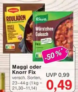 Jawoll Maggi oder Knorr Fix Angebot