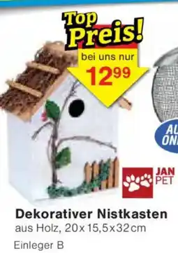 Jawoll JAN PET Dekorativer Nistkasten Angebot