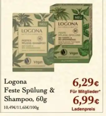 LPG Biomarkt Logona Feste Spülung & Shampoo 60g Angebot