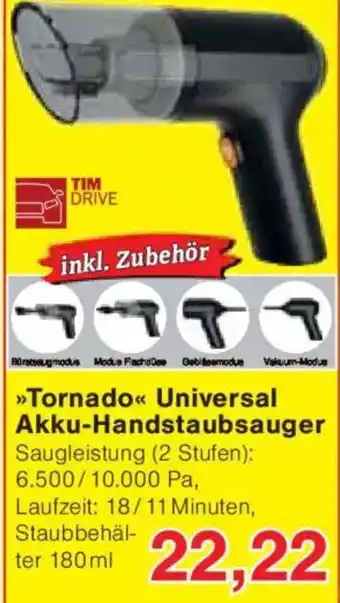 Jawoll TIM DRIVE TornadoUniversal Akku-Handstaubsauger Angebot