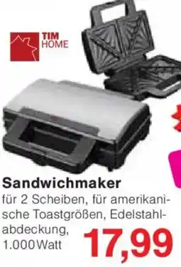 Jawoll TIM HOME Sandwichmaker Angebot