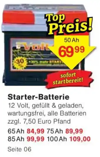 Jawoll Starter-Batterie Angebot