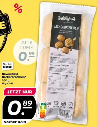 NETTO Bakersfield Bäckerbrötchen Angebot