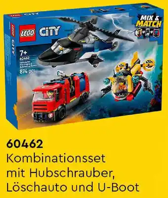 Lego LEGO CITY 60462 Kombinationsset mit Hubschrauber, Löschauto und U-Boot Angebot