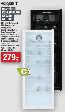 Handelshof Exquisit glastürkühlschrank GKS240-GT-160C Angebot