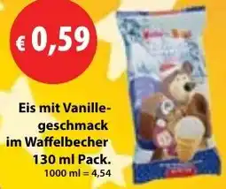 Mix Markt Eis mit Vanillegeschmack im Waffelbecher Angebot