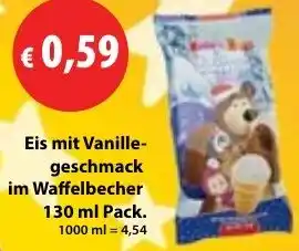 Mix Markt Eis mit Vanillegeschmack im Waffelbecher Angebot