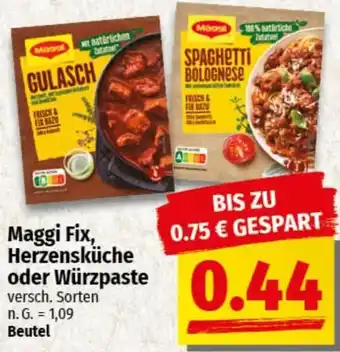 nah & gut Maggi Fix, Herzensküche oder Würzpaste Angebot