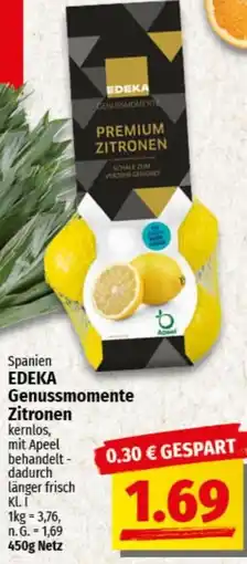 nah & gut Spanien EDEKA Genussmomente Zitronen Angebot