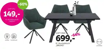 Mömax Ausziehtisch „bruno“ oder armlehnstuhl „trient“ Angebot