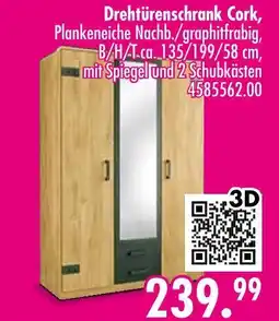 Möbel Boss Drehtürenschrank cork Angebot