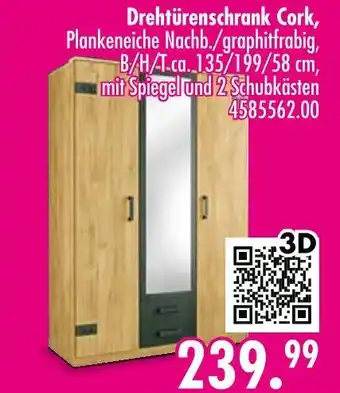 Möbel Boss Drehtürenschrank cork Angebot