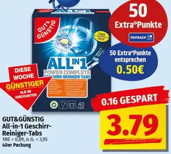 nah & gut GUT&GÜNSTIG All-in-1 Geschirr Reiniger-Tabs Angebot