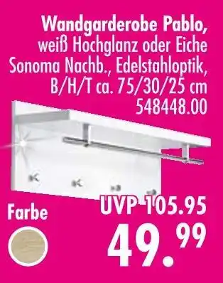 Möbel Boss Wandgarderobe pablo Angebot