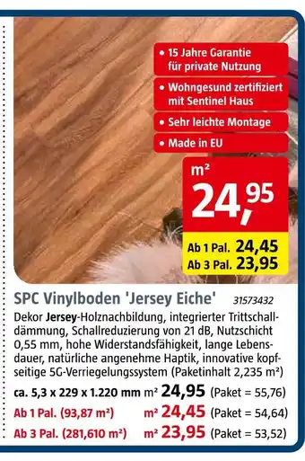 Bauhaus Spc vinylboden 'jersey eiche' Angebot