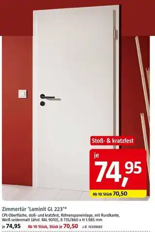 Bauhaus Zimmertür 'laminit gl 223' Angebot