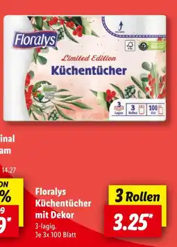 Lidl Florays küchentücher mit dekor Angebot