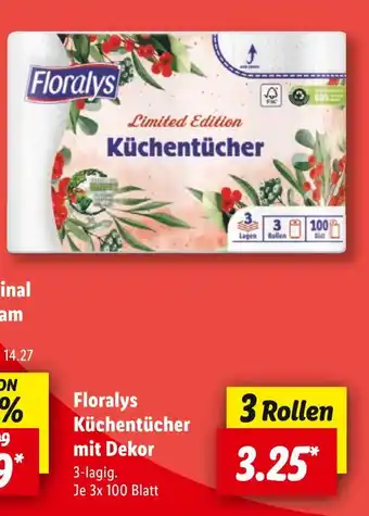 Lidl Florays küchentücher mit dekor Angebot