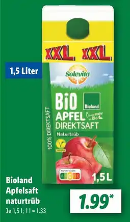 Lidl Solevita bioland apfelsaft naturtrüb Angebot