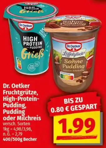 nah & gut Dr. Oetker Fruchtgrütze, High-Protein Pudding, Pudding oder Milchreis Angebot