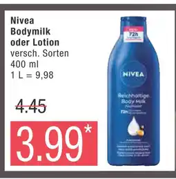 Marktkauf Nivea bodymilk oder lotion Angebot