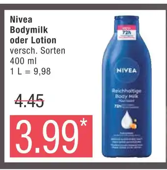 Marktkauf Nivea bodymilk oder lotion Angebot