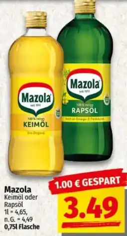 nah & gut Mazola Keimöl oder Rapsöl Angebot