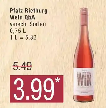 Marktkauf Pfalz rietburg wein qba Angebot