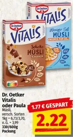 nah & gut Dr. Oetker Vitalis oder Paula Angebot