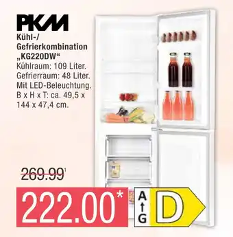 Marktkauf Pkm kühl-/gefrierkombination kg220dw Angebot