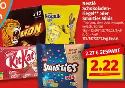 nah & gut Nestlé Schokoladenriegel oder Smarties Minis Angebot