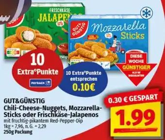 nah & gut GUT&GÜNSTIG Chili-Cheese-Nuggets, Mozzarella Sticks oder Frischkäse-Jalapenos Angebot