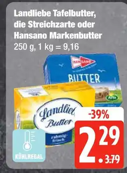 Edeka Landliebe tafelbutter, die streichzarte oder hansano markenbutter Angebot