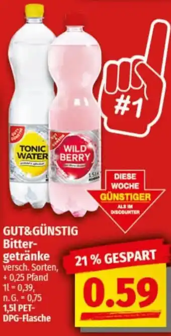 nah & gut GUT&GÜNSTIG Bittergetränke Angebot