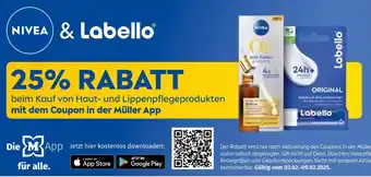 Müller Nivea & labello 25% rabatt Angebot