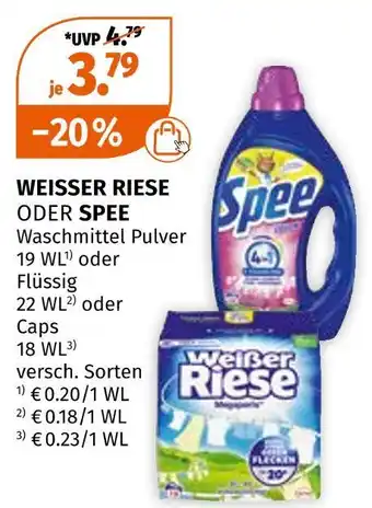 Müller Weisser riese oder spee waschmittel Angebot