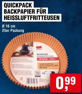 Handelshof Quickpack backpapier für heissluftfritteusen Angebot