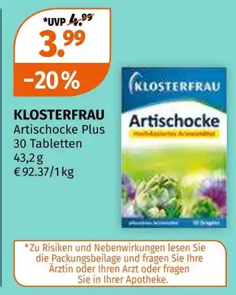 Müller Klosterfrau artischocke plus Angebot