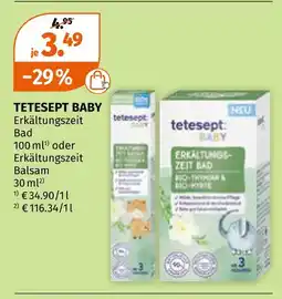 Müller Tetesept baby erkältungszeit bad oder erkältungszeit balsam Angebot