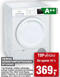 Handelshof Siemens wärmepumpentrockner WT43HV03 Angebot