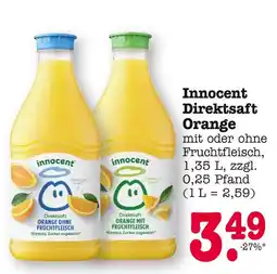 E-Center Innocent direktsaft orange ohne fruchtfleisch oder direktsaft orange mit fruchtfleisch Angebot