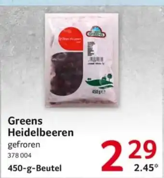 Selgros Greens Heidelbeeren Angebot