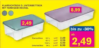 KODi KLARSICHTBOX O. UNTERBETTBOX MIT FARBIGEM DECKEL Angebot