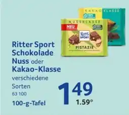 Selgros Ritter Sport Schokolade Nuss oder Kakao-Klasse Angebot