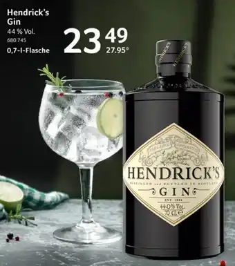 Selgros Hendrick's Gin 44% Vol. Angebot