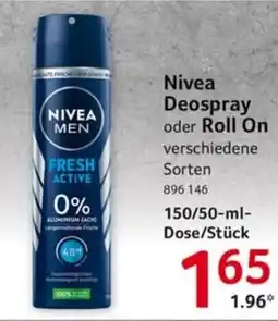 Selgros Nivea Deospray oder Roll On Angebot