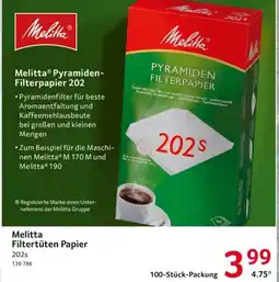 Selgros Melitta Filtertüten Papier Angebot