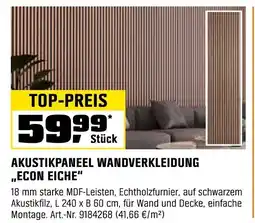 OBI AKUSTIKPANEEL WANDVERKLEIDUNG ,,ECON EICHE" Angebot