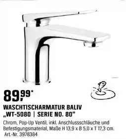 OBI WASCHTISCHARMATUR BALIV ,,WT-5080 | SERIE NO. 80" Angebot